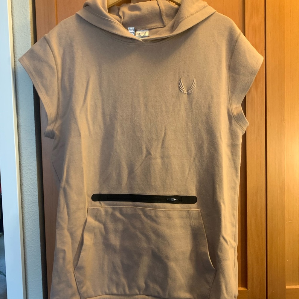 ASRV Tan/Taupe Cap Sleeve Hoodie sz L